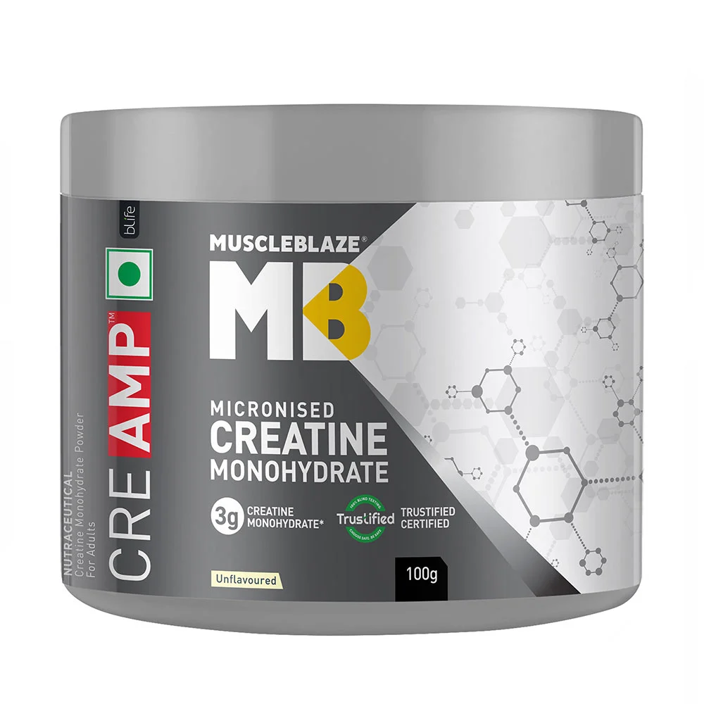 MuscleBlaze Creatine Monohydrate CreAMP,  Unflavoured  0.22 lb