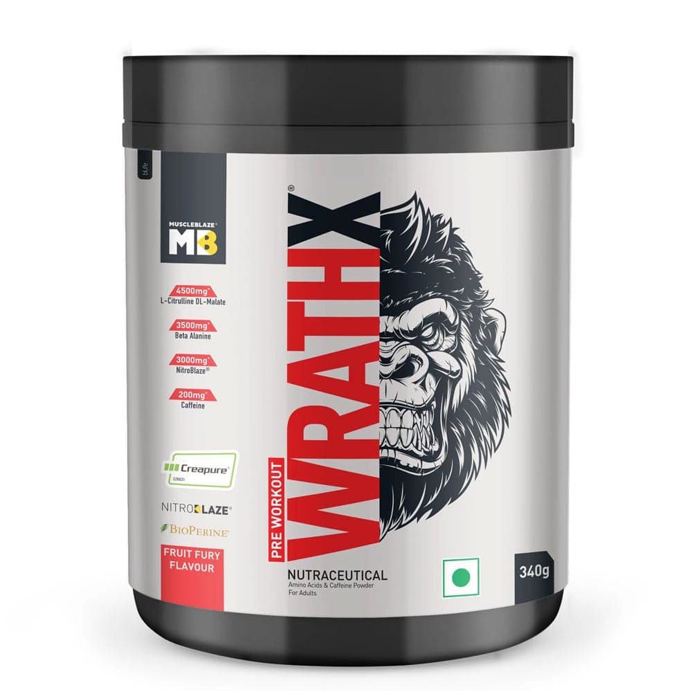 MuscleBlaze Pre Workout WrathX,  0.75 lb  Fruit Fury