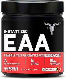 Bolt EAA 300gm, 30 Servings|Nine Essential Amino Acid with BCAA 5000|EAA Supplement for Men & Women- Watermelon Fizz