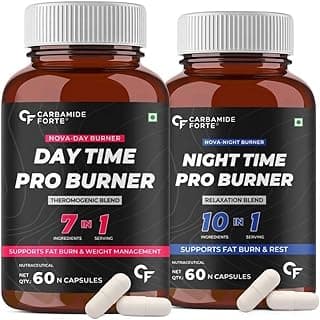 Carbamide Forte Day & Night Fat Burner for Weight Loss for Women and Men | With Garcinia Cambogia, great for Fat Weight Loss for Women and Men | 60 Supplement Capsules (120 Tablets)