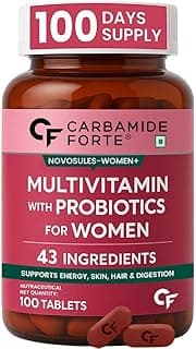 Carbamide Forte Multivitamin Tablets for Women | Multi Vitamin Supplement for Women With Probiotics | Multivitamin Tablet for Women With 43 Ingredients To Support Energy & Health - 100 Tablets