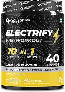 Carbamide Forte Pre Workout For Men & Women | Pre Workout Supplement For Men & Women For Energy, Focus & Strength | Pre-Workout Supplements For Gym | Jaljeera Flavor - 200g
