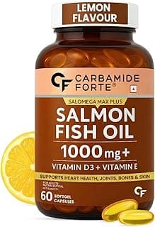 Carbamide Forte Salmon Omega 3 Fish Oil Capsules | Salmon Fish Oil Omega 3 Capsule 1000mg For Men & Women | Omega3 Fishoil Supplement For For Heart, Joints, Bones & Skin - 60 Softgels