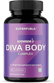 DIVA BODY Fat Burners for Women | Weight Loss Supplement | Contains extract of Green Tea, ACV Apple Cider Vinegar & Garcinia Cambogia | Weight Loss Products | 60 Capsules