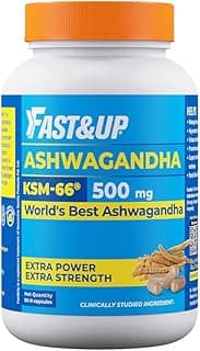 fast and up Fast&Up 500mg KSM-66® Ashwagandha – World's Best Ashwagandha (60 Capsules) for Extra Strength & Power | Stress Relief | Natural Vitality Booster | Pure & Potent