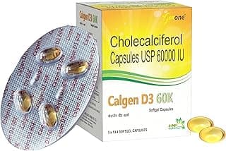 GenOne Calgen D3 Vitamin D3 Capsule for boosting immunity, Healthy bones and Strong muscles (20 Caps)