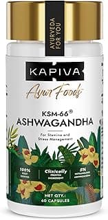 kapiva ksm 66 Kapiva KSM-66 Ashwagandha (500mg) | Clinically Proven with 5% Withanolides | 100% Root Extract | Supports Cortisol Balance, Strength & Vitality | Natural Stress Relief | 60 Veg Capsules