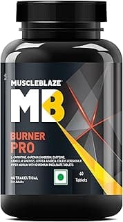 MuscleBlaze MB-Burner PRO (60 Tablets) | L- Carnitine, Garcinia Cambogia, Caffeine, Green Tea, Coleus Forskohlii, Green Coffee Bean, Black Pepper Extract with Chromium Picolinate