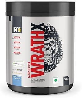 MuscleBlaze Pre Workout Wrathx Powder, Cola Frost (20 Servings, 340g) | With Creapure, NitroBlaze & BioPerine