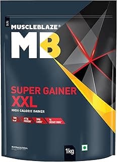 MuscleBlaze Super Gainer Xxl Powder (Chocolate Bliss,1 Kg / 2.2Lbs,10 Servings)|Muscle Mass High Protein Gainer,1 Count