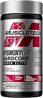 MuscleTech, Hydroxycut Hardcore, Super Elite, Supports Fat Metabolism - Pack of 100 Veggie Capsules, 170 grams