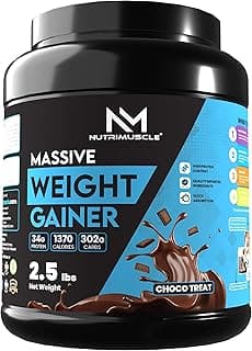 Nutrimuscle Massive Weight Gainer - 2.5 lbs - 1.134 Kgs - Choco Treat Flavour For Weight & Mass Gain