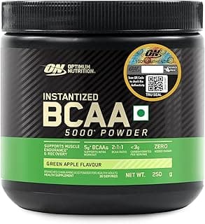 Optimum Nutrition BCAA, 5g BCAAs in 2:1:1 Ratio, 30 servings, For Muscle Recovery & Endurance, Intra workout, Informed Choice certified (250gm, Green Apple)