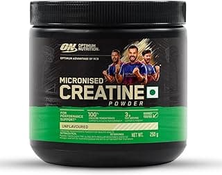 RCB Limited Edition Optimum Nutrition (ON) Micronized Creatine Powder – 250 g, 83 Serves, 3g of 100% Creatine Monohydrate per serve, Supports Athletic Performance & Power, Unflavored.