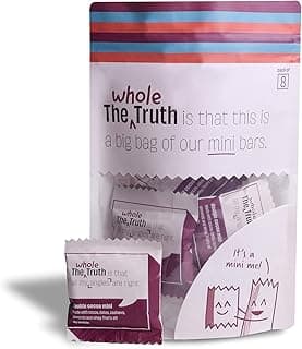 The Whole Truth - Mini Protein Bars - Double Cocoa- Pack of 8-8 x 27g - No Added Sugar - All Natural