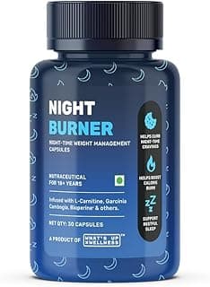 what s up What’s Up Wellness Night Burner Capsules | Burn Fat During Sleep| GLP1 for Weight Loss, Boosts Metabolism and Curb Night Cravings | L-Carnitine & Berberine Supplement| Weight Loss for Women and Men | 30 Capsules